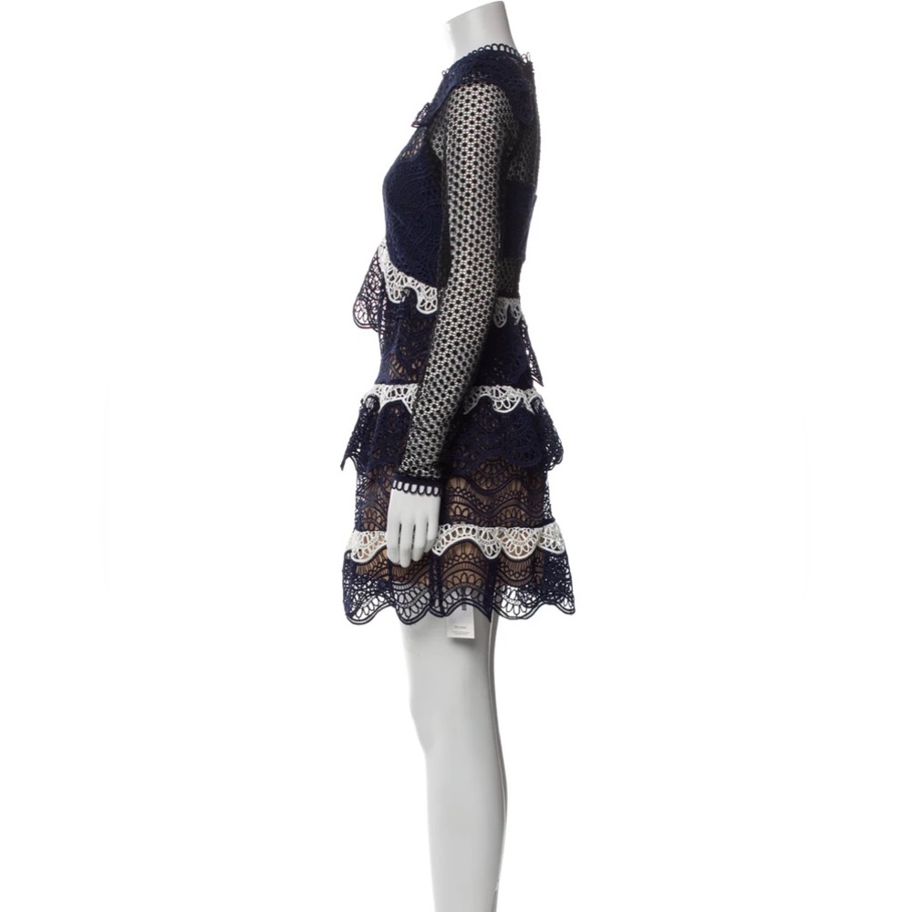 Self-Portrait Lace Pattern Mini Dress size 4 - Picture 4 of 6
